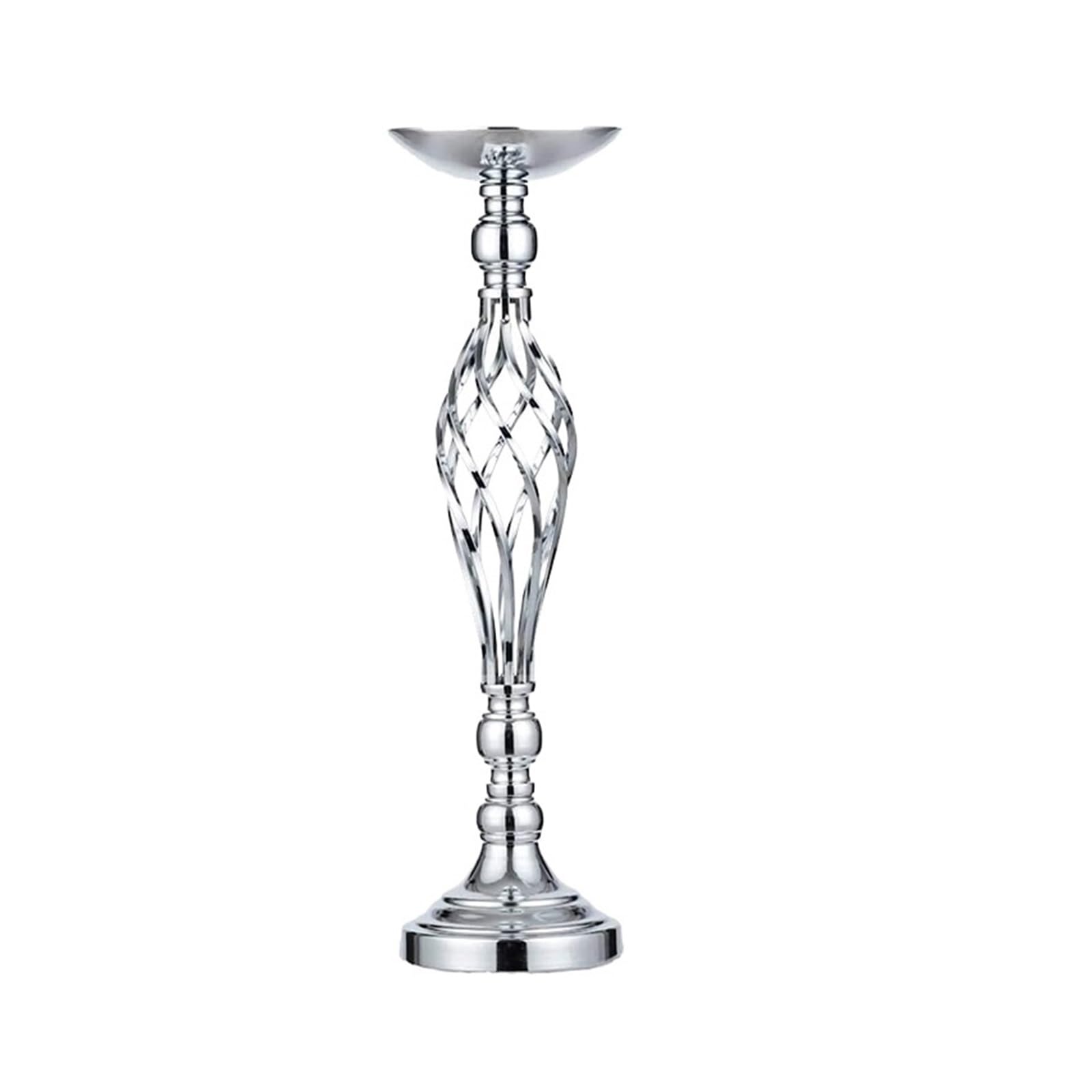 Vase Elegant Metal Vase, Table Centerpiece, Suitable For Wedding Party Home Birthday Decoration(Silver 52cm)