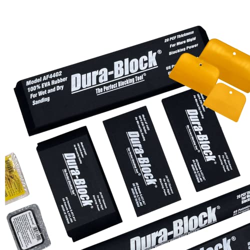 BLYSK and Dura-Block sanding block AF44A with set of FREE hard plastic putty spreaders for Applying Fillers, Putties, Glazes, autobody restoration - Thumbnail 3