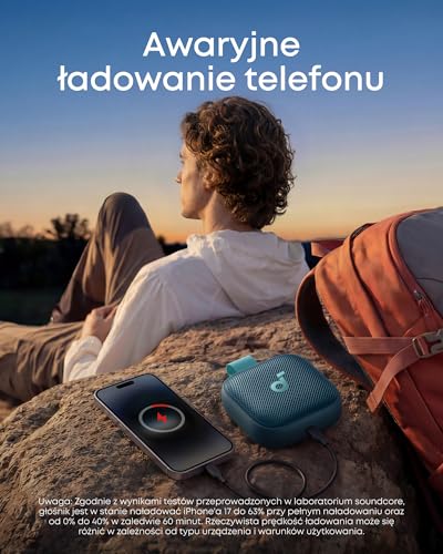 soundcore przenośny głośnik Bluetooth Boom Go 3i, 15 W, IP68 (niebieski)