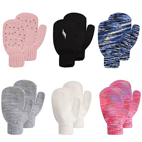 Guantes de dedo completo elásticos, guantes de dedo completo para niños, guantes de punto cálidos para niños y niñas, guantes de dedo completo, c Cover