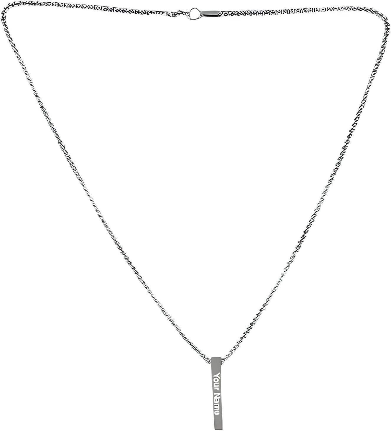 Stainless Steel Stick Shape Locket with Chain 1 Pc – Personalized Engravable Pendant with Chain, Minimalist Customized Locket and Pendant, Plain, Stylish & Durable Jewelry for Men & Women