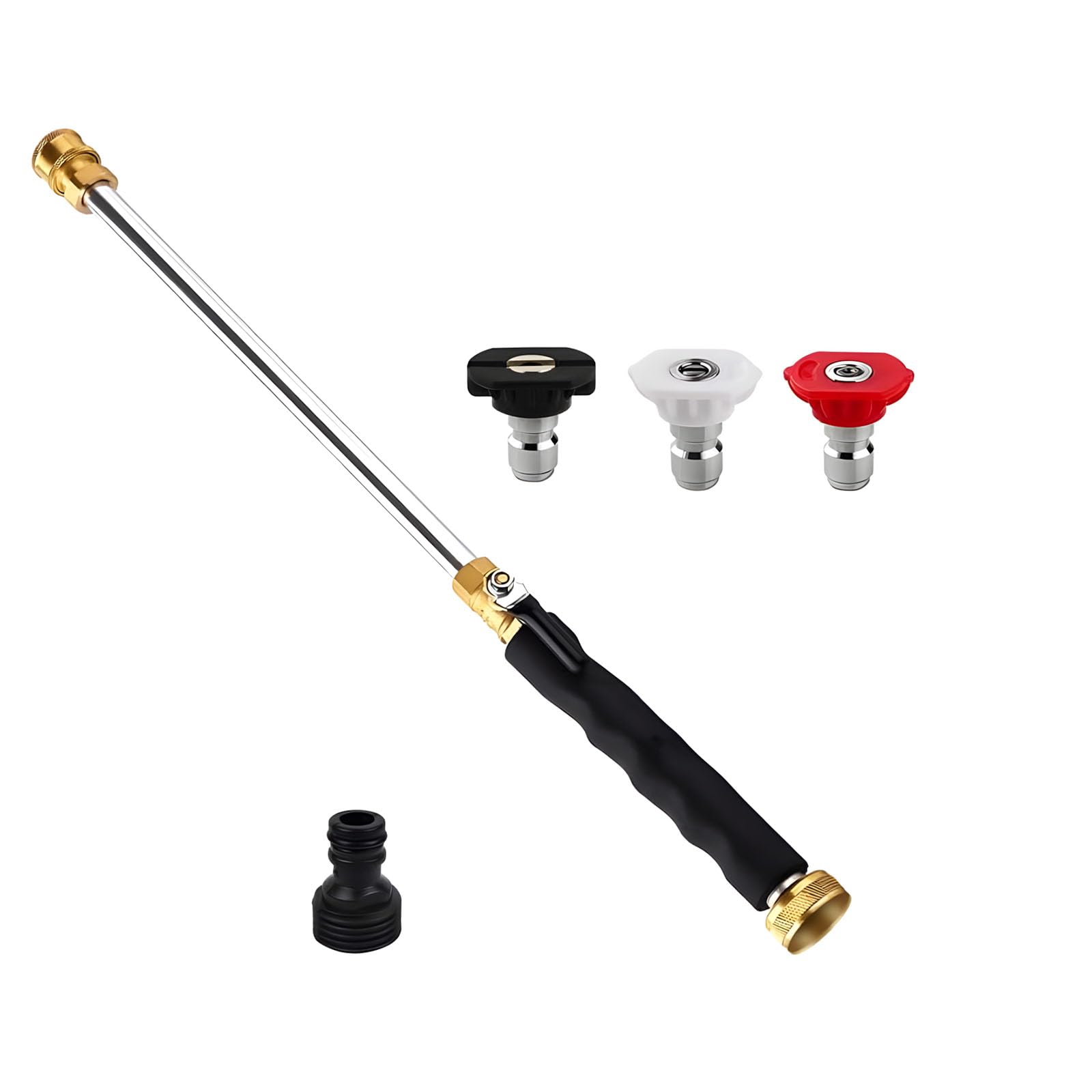 MINGLEA High Pressure Garden Hose Nozzle with Metal Construction and 3 Sprays Pattern for Washing and Irrigation