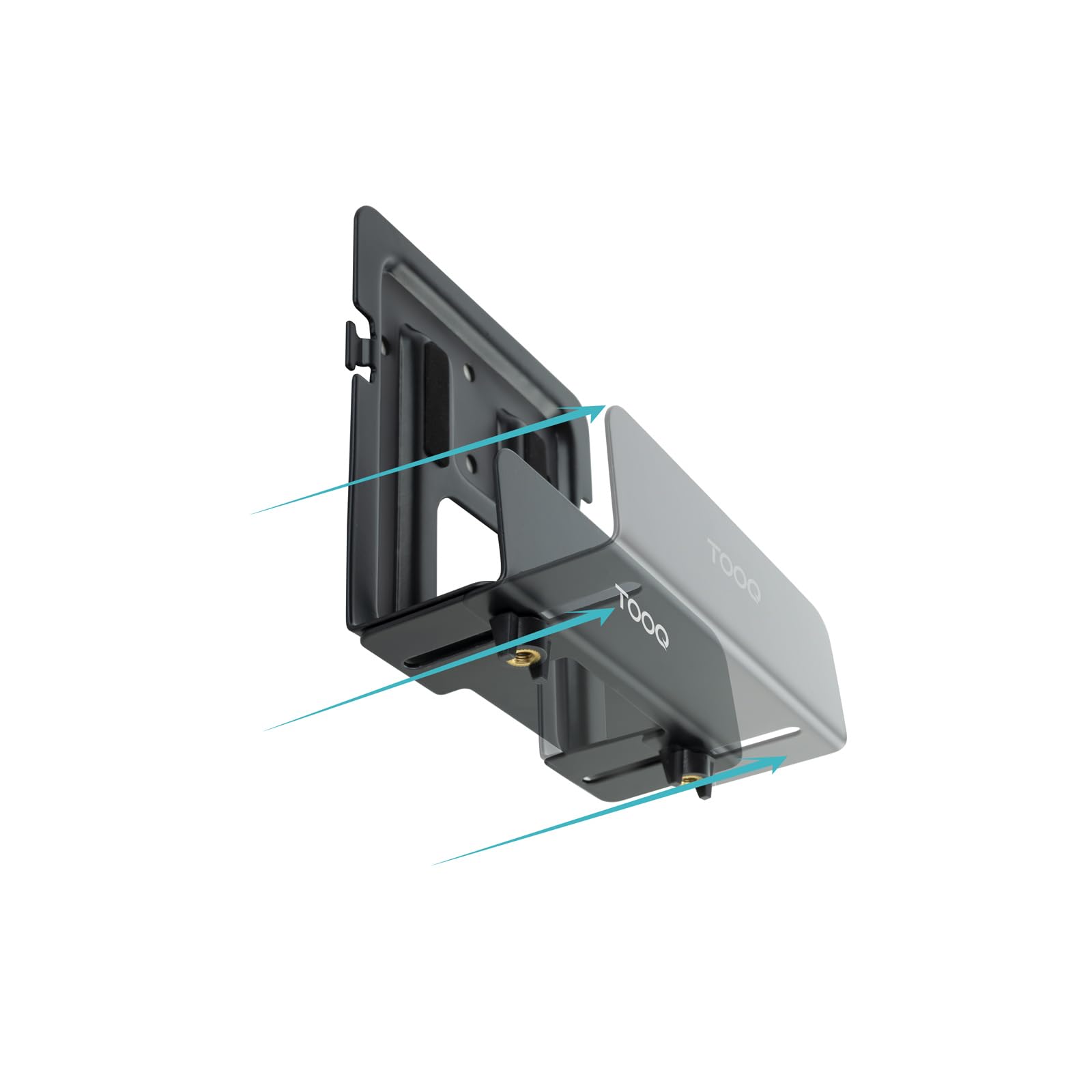 TooQ TQMPM4776 - Support Mural Universel pour Lecteur multimédia, routeur, Mini-PC, Noir