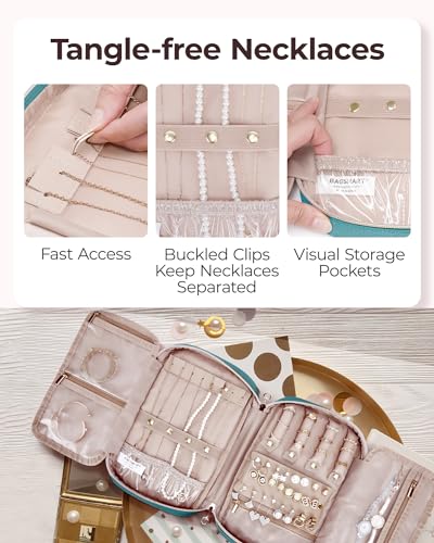 Image of BAGSMART Jewelry Organizer Case Large Travel Jewelry Storage Bag,Teal