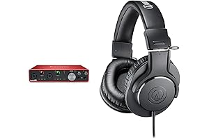 Scarlett 8i6 USB Audio Interface and Audio-Technica ATH-M20X Studio Monitor Headphones Bundle