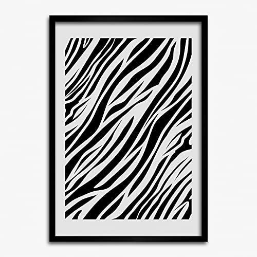 Cadre MDF 50x70 cm Tulup avec affiche de zèbre moderne pour décoration murale salon