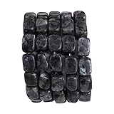 BEADIA Natural Black Spectrolite Cuboid Stone Loose Semi Gemstone Beads for Jewelry Making 8mmx12mm 38cm/Strand
