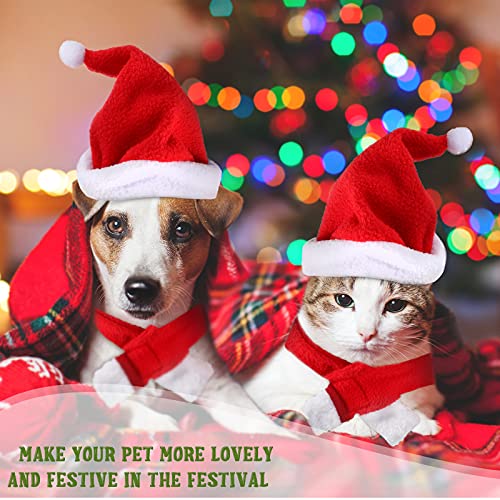 Xuniea 2-Piece Dog & Cat Christmas Costume Set - Santa Hat & Scarf for Pets - Image 6