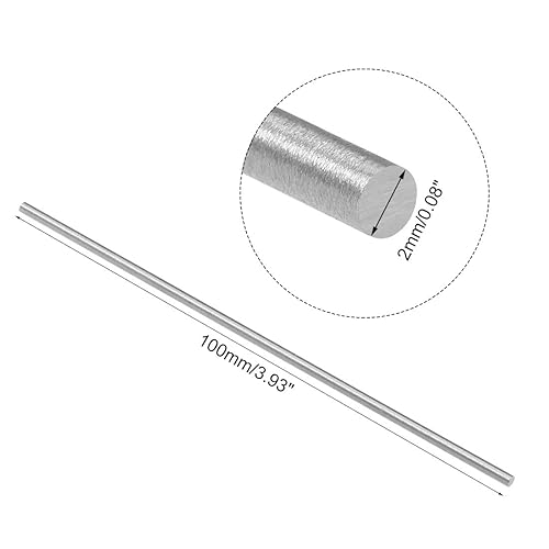 Miniatura 48 de uxcell 20 varillas redondas de metal de acero, 0.047 in x 3.937 in de acero de alta velocidad (HSS) herramienta de stock, para engranajes de eje