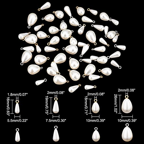 PH PandaHall 64pcs Teardrop Pearl Pendants - Image 2