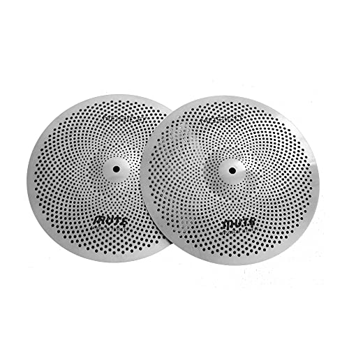 Arborea MU-5 Low Volume Cymbal Pack Mute Cymbal Set 14'Hihats+16"Crash+18'Crash+20"Ride 5 Pieces Silver Drummer Practice Quiet Cymbal thumb #5