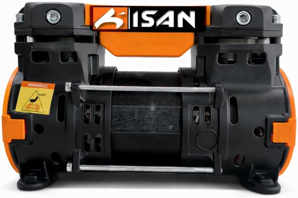 KISAN | 1100 W | 1.5 HP Oil Free & Noiseless Air Compressor Head 167 L/MIN Litre air Flow | 220 V | 2800 RPM | Dental Clinic & Laboratory | Industrial Use