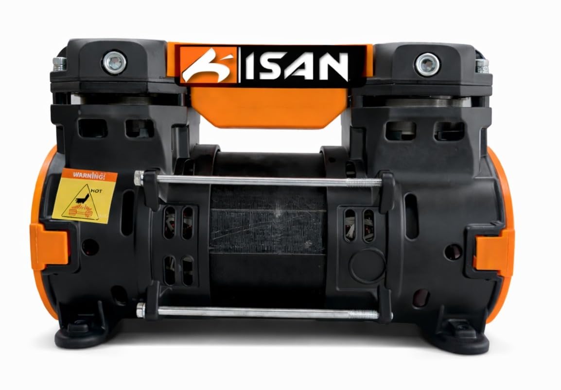 KISAN | 1100 W | 1.5 HP Oil Free & Noiseless Air Compressor Head 167 L/MIN Litre air Flow | 220 V | 2800 RPM | Dental Clinic & Laboratory | Industrial Use-image-2