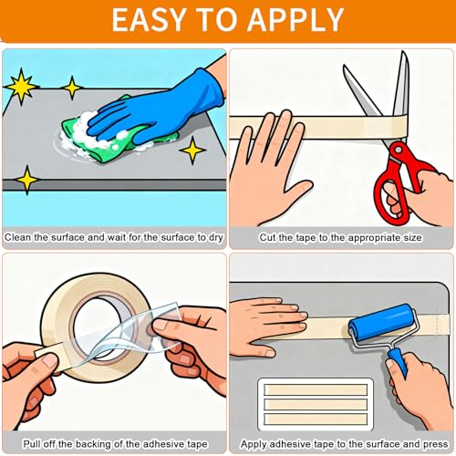 Image of Rubber Grip Tape, 2IN x 10FT Strong Adhesive Anti Slip Tape, Waterproof Heat Resistant Textured Surface for Enhanced Grip on Tools, Handlebars, Fitness Equipment & Slippery Handles (Black)