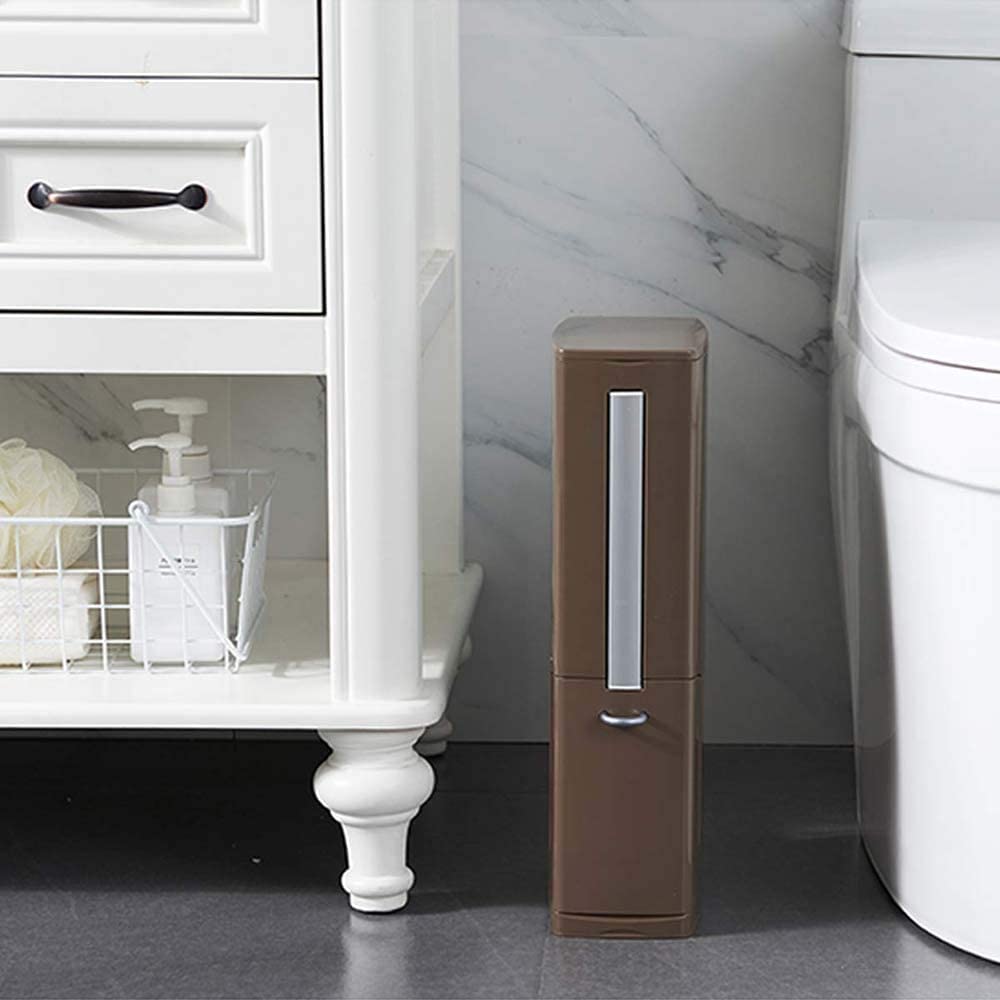 Wielofunkcyjna szczotka do wc Zintegrowane zestawy z klapką Uchwyt Liner Kosz na śmieci Strona główna Materiały łazienkowe Schowek Szeroki kaliber(Bianco)