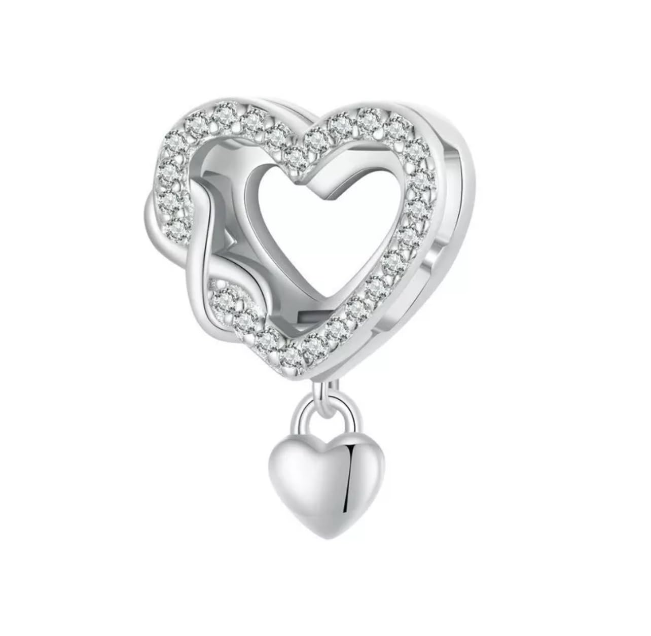 Corazón infinito clip charm plata de ley 925 compatible con pulsera de malla Reflections 8