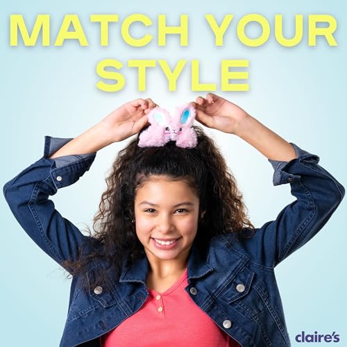 Claire'S 77293 Hair Scrunchies For Teen Girls And Kids - No Damage Hair Tie For Fun And Fashion - Pink Bunny thumb #3
