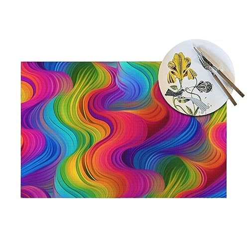 Set de table arc-en-ciel lavable et résistant à la chaleur pour protéger votre table de cuisine - 7