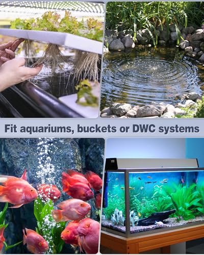 Image of Pawfly Aquarium Air Pump Oxygen Pump for 10-200 Gallon Fish Tanks Buckets Dual Outlet Adjustable Ultra Quiet Aerator Pump with Accessories