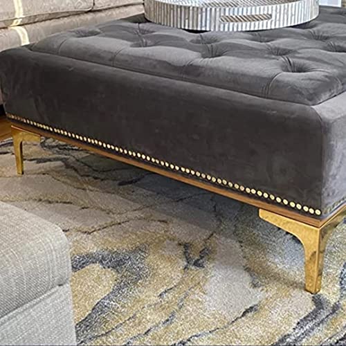 Image of Aakash Decor Gold Finish Sofa Leg 3 Inches (Set of 4) - Metal Heavy Duty Furniture Leg for Home, Office Sofa Paya with Including Mounting Screw | Rustproof T- Shape Sofa Leg /Support Leg 10 cm