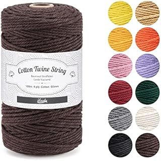 ilauke 3MM Bakers Twine, 200m Cotton Macrame Cord Kitchen Cooking String for Trussing and Tying Poultry Meat Making Sausage DIY Crafts and Decoration (Beige)