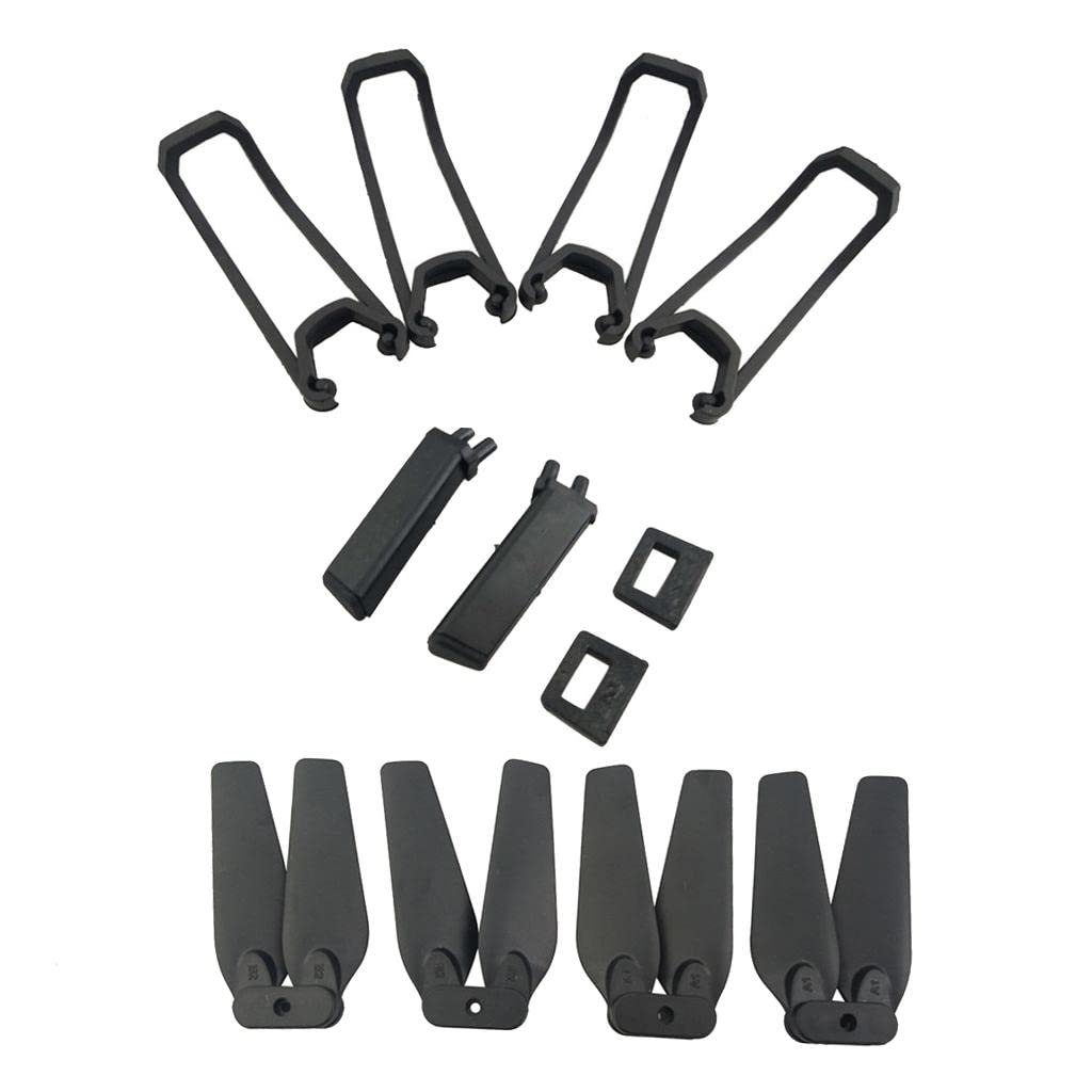 MagiDeal Set Hélice & Protection & Train D'atterrissage pour E58 S168 JY019 RC Drone