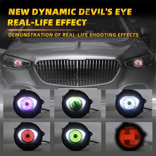 2PCS Dynamic Devil Eyes LED para Faros de Auto miniatura 5