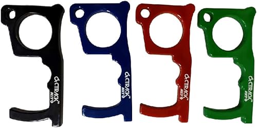 Herramienta sin llave táctil para distanciamiento social, llave de seguridad nano-plata para protección (juego de 4)