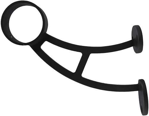 Miniatura 2 de Top Hardware Kit de riel de pie de montaje en barra sólida, tubo de acero inoxidable negro mate con conector interno, soporte de riel de pie de