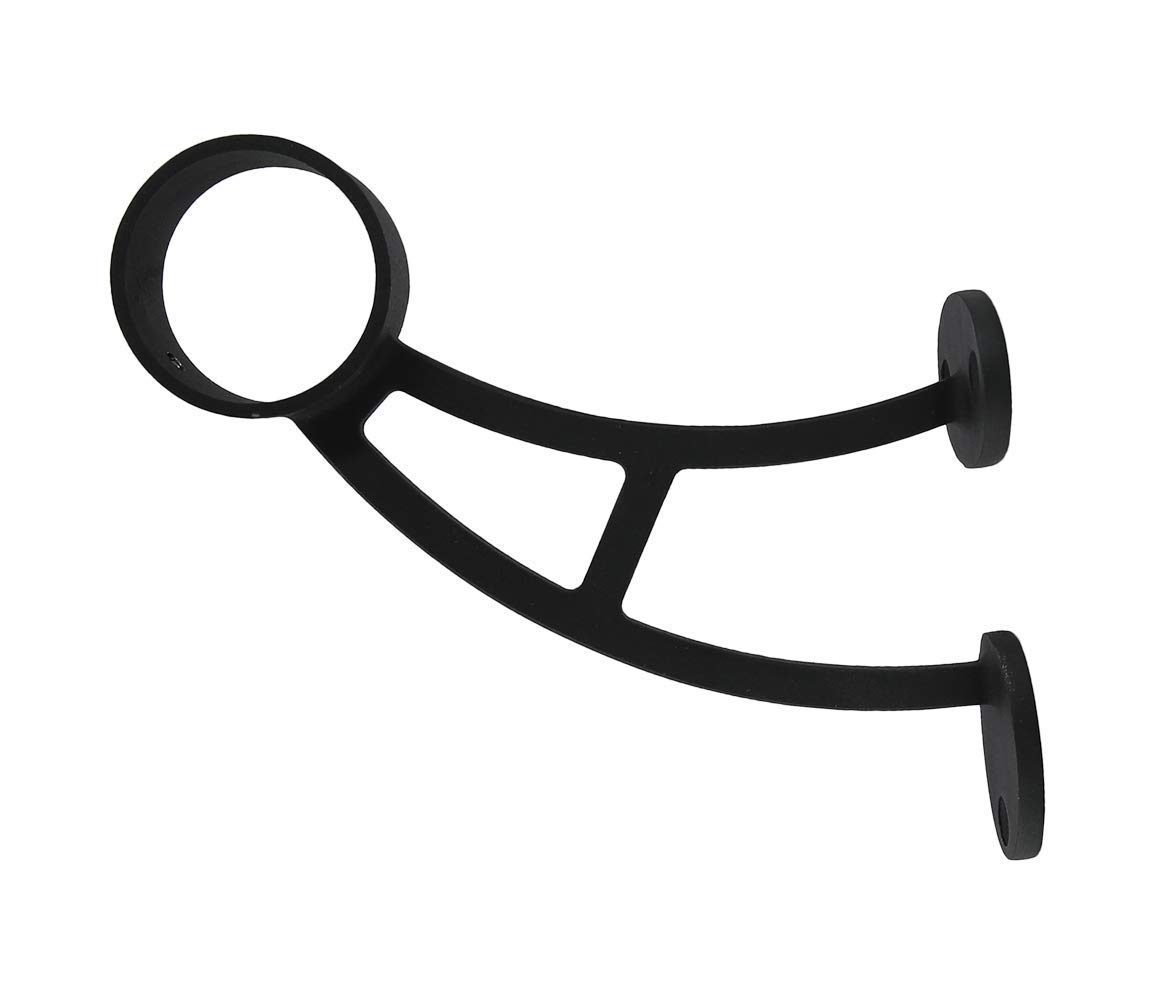 Solid Bar Mount Foot Rail Kit, Matt Black Stainless Steel Tubing w/Internal Connector, 2 in OD, 14 ft = 84 in x 2 Long, Bar Mount Foot Rail Bracket, Tapered End Cap