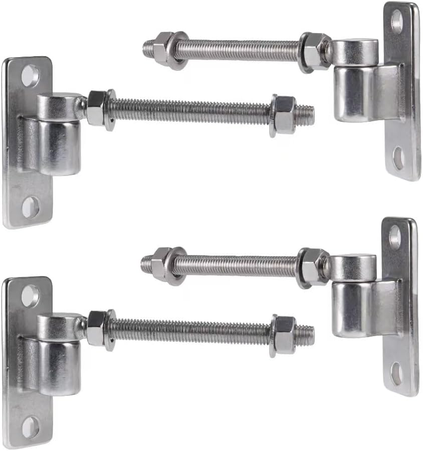 Stainless Steel J Bolt Gate Hinge with Dia M12 for Wood Fence, Heavy Duty Gate Hinge for Metal Gate Farm Gate (8" (4 Pack))