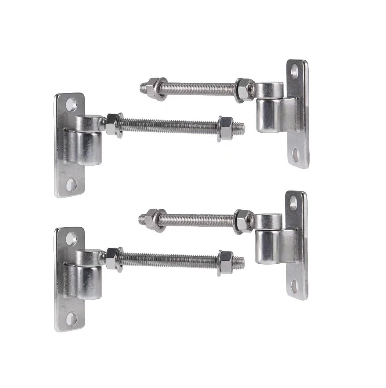 Bisagra de puerta de acero inoxidable con perno en J para valla de madera, bisagra de puerta resistente para puerta de metal, puerta de granja (8 pulgadas (paquete de 4)