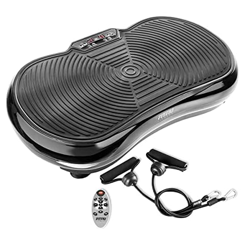 Fitfiu Fitness PV 100 - Plataforma Vibratoria Oscilante, Con Movimiento En 2 Planos, 400 W, 99 Velocidades, 9 Programas Predeterminados, 2 Cuerdas Elásticas, Mando, Peso Máx 150 kg, Color Negro Cover