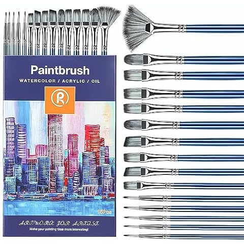 Ailltopd Blue Paint Brush Set for Professional Painters, for Kids Adult Drawing Arts Crafts Supplies or Beginners, ROS0325 Cover