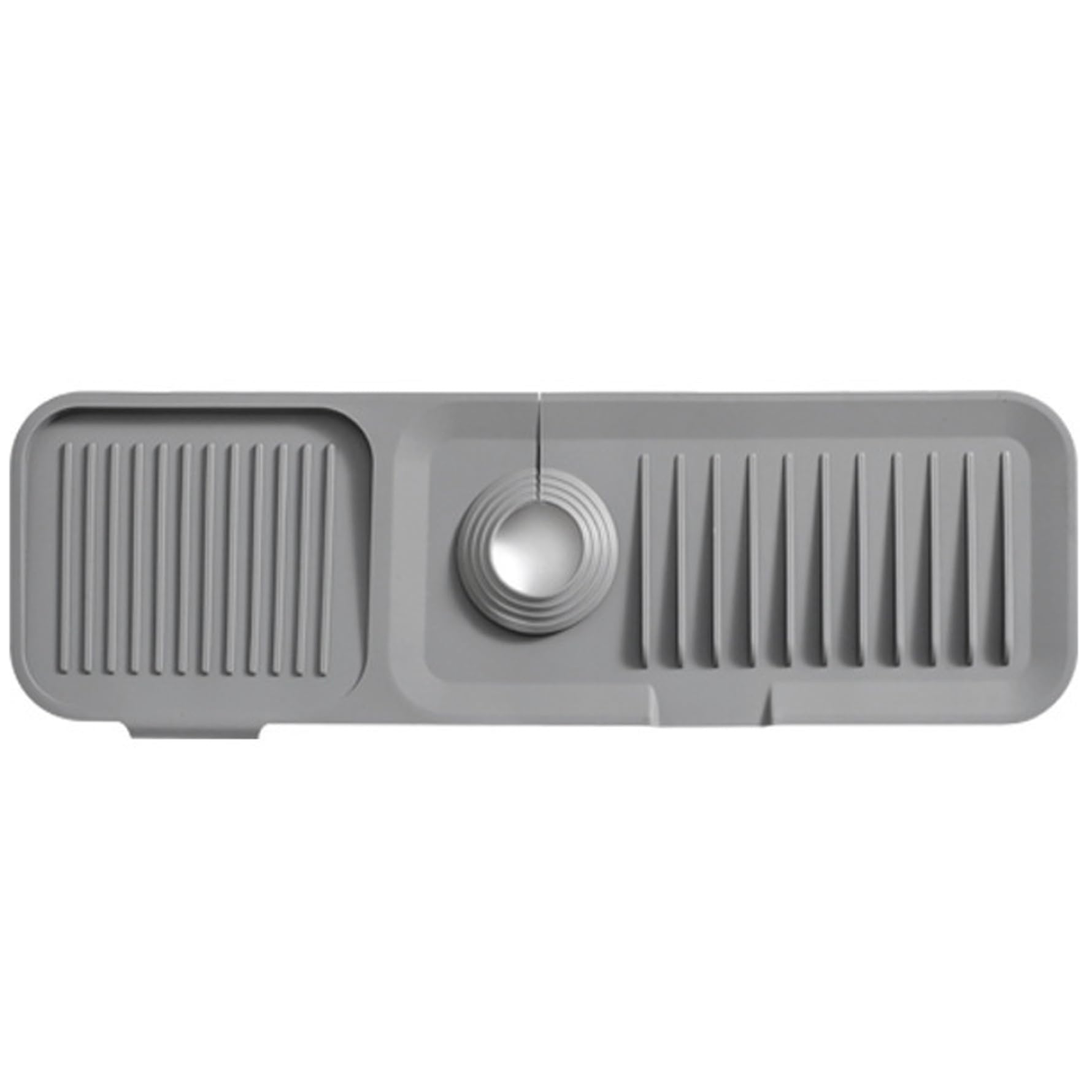 Peosaard Silicone Sink Splash Guard, 17.7" Sink Faucet Mat with Drainage Slope Splash Guard for Kitchen Behind Faucet, Grey, Silicone
