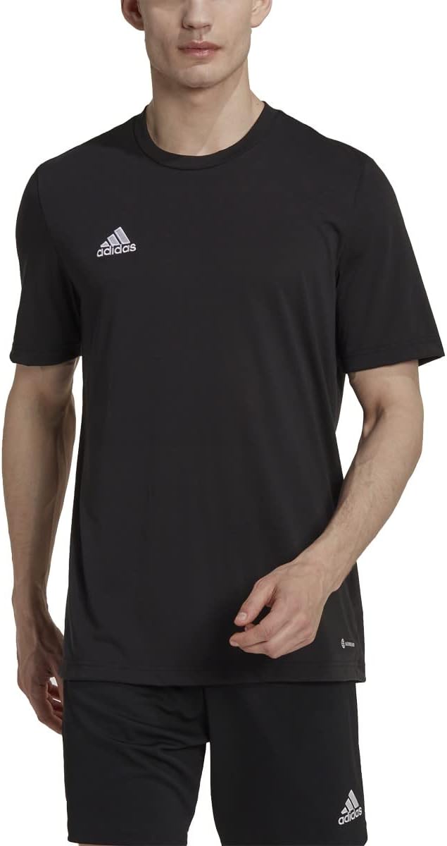 adidas Men's Entrada 22 Poly Tee (as1, Alpha, l, Regular, Regular, Black, Large)
