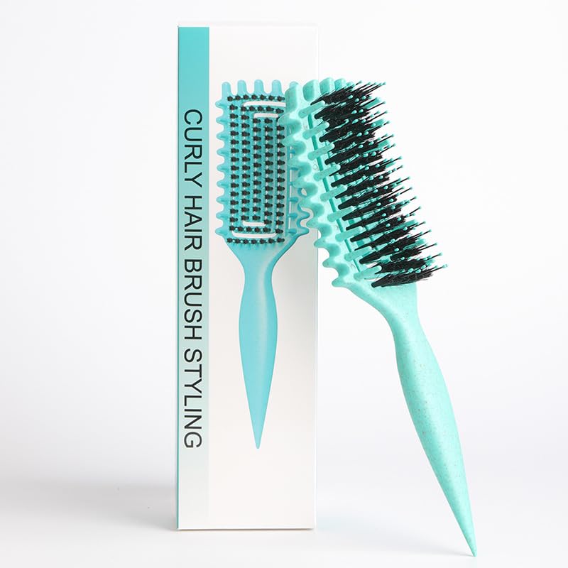 Curly Hair Brush Candybrush Curl Defining Brush for Detangling Shaping and Defining Curls for Women Men, Wet & Dry Hair (Green)