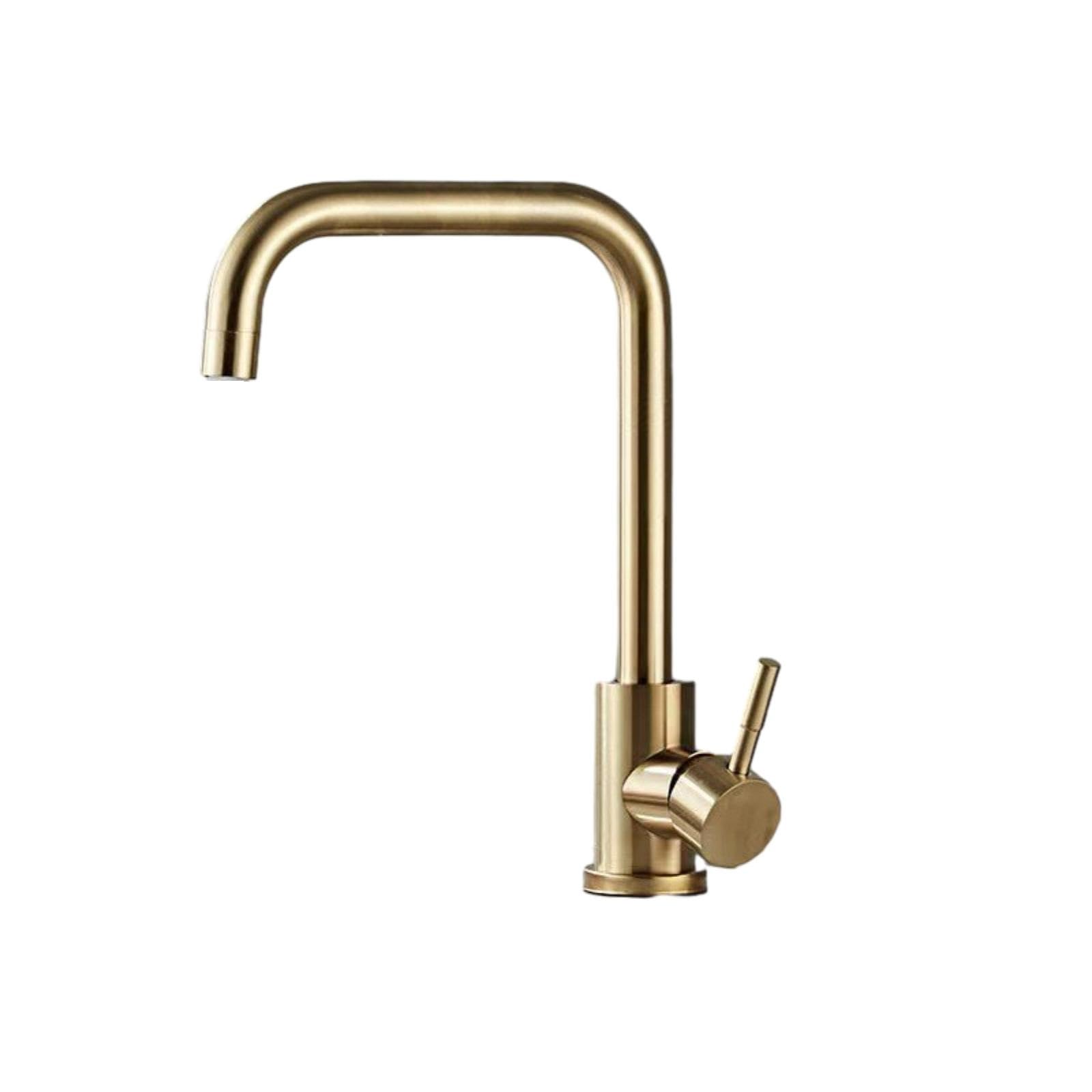 ZYCHSJXA Water Kitchen Tap Stainless Steel Hot and Cold Faucet Sink Basin Swivel Golden Seven Characters