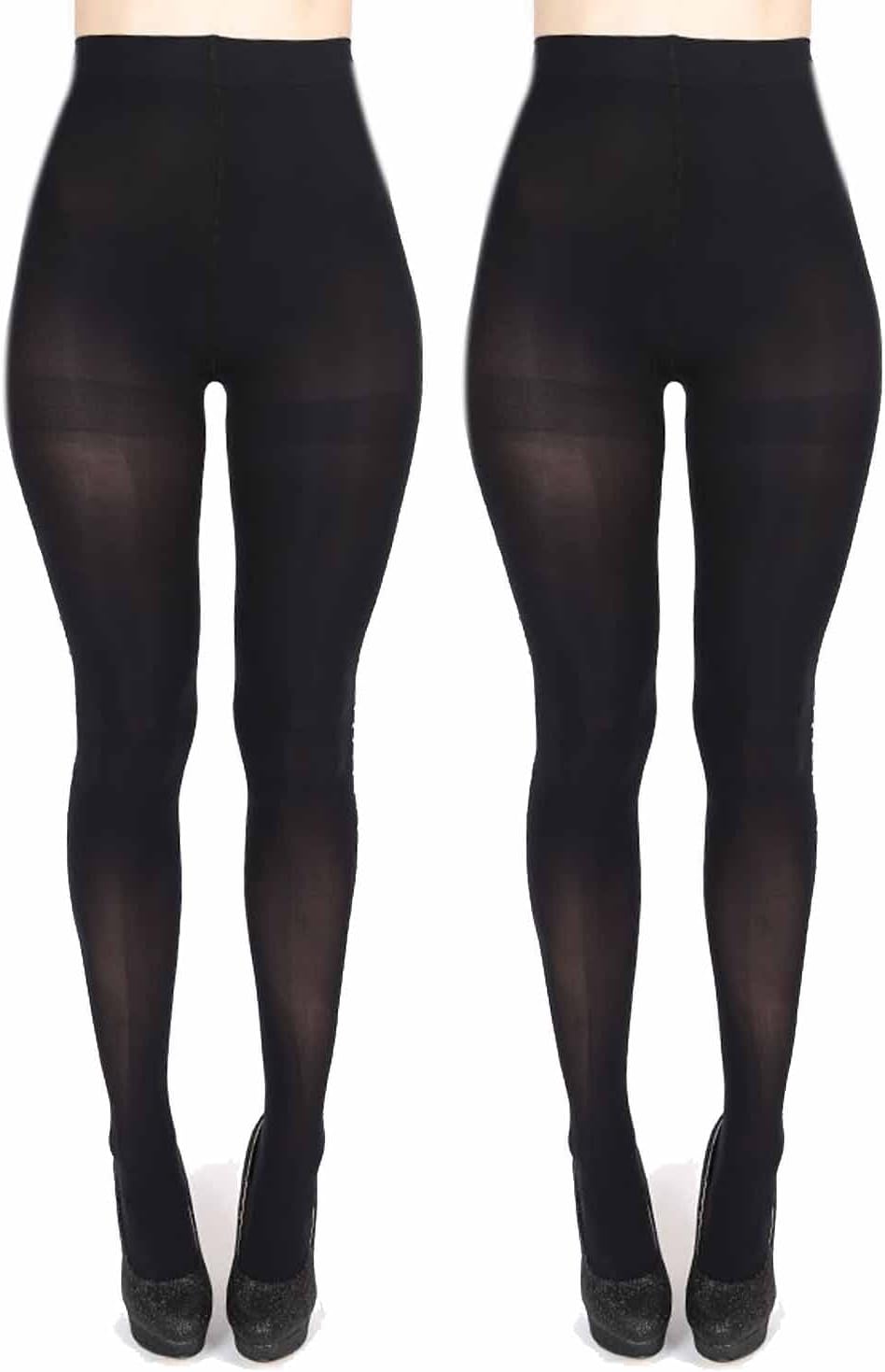 Tights Black 2 Pack Women Plus Size Opaque Tights UK size 8-22