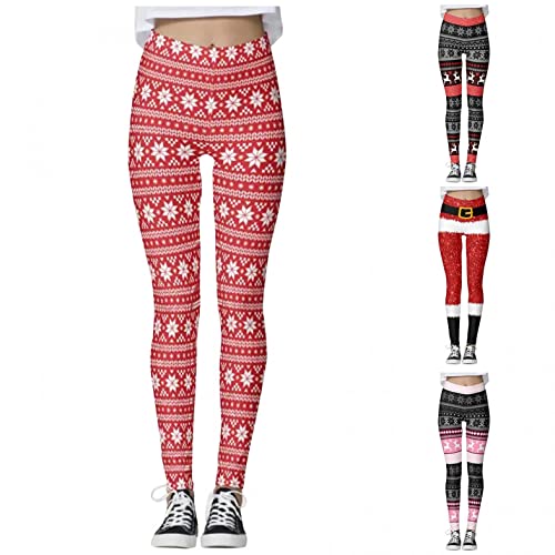 Julleggings dam termostrumpbyxor mönster vinterstrumpbyxor bomull joggingbyxor jul byxor jul byxor jul byxor jul leggings yoga byxor utomhus fritidsbyxor sportbyxor, Aaavit, XL