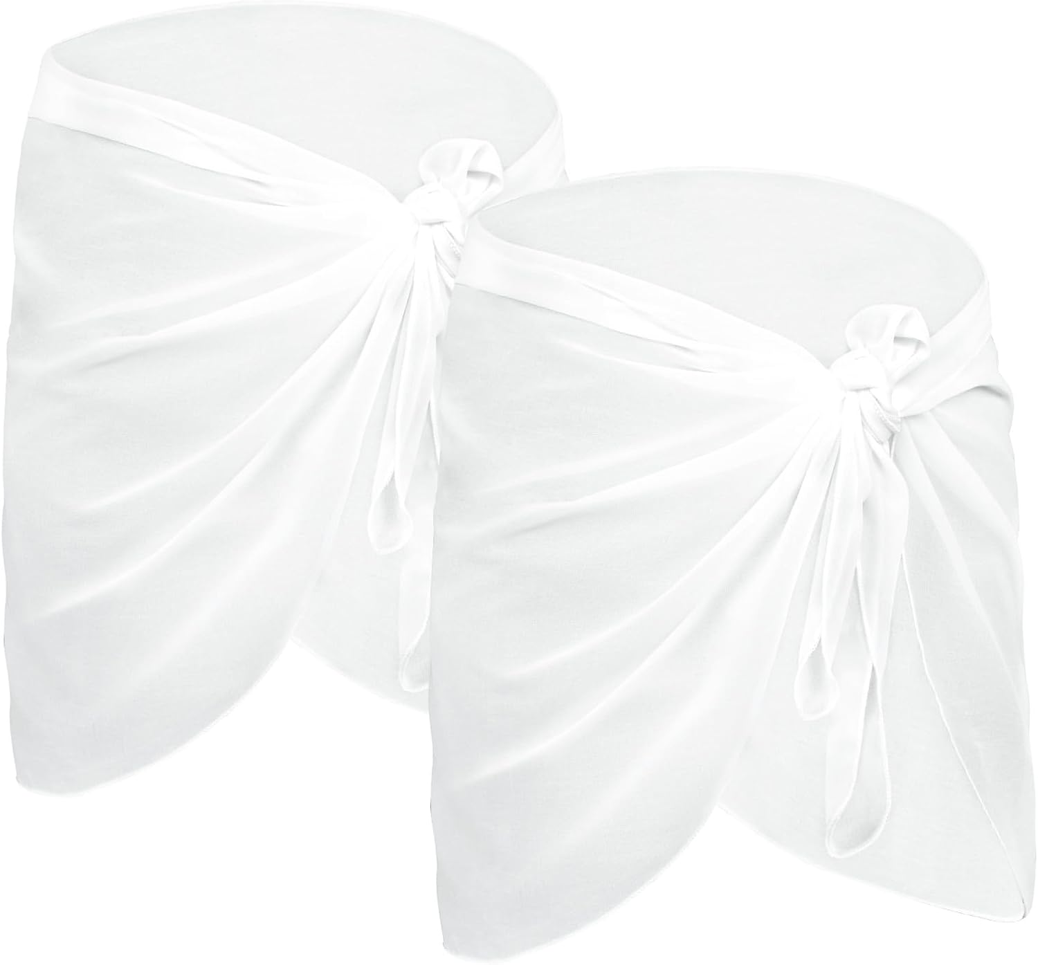 Pareo Da Spiaggia Donna In Chiffon - Copricostume Corto Con Frange - Multiuso Per Mare E Piscina - Bianco E Nero - Foto 8