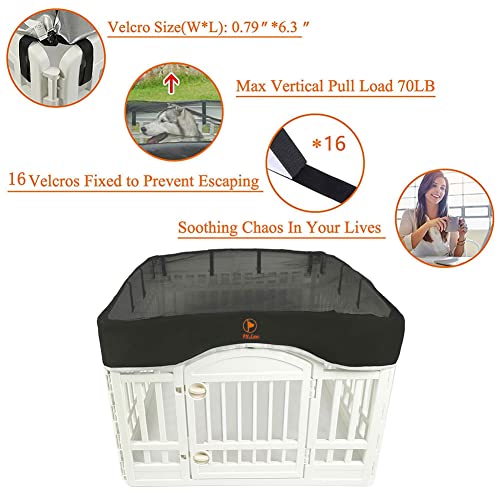 PJYuCien Dog Playpen Mesh Top Cover, Fits 36 Inch 4 Panels Regular Square Plastic Exercise Pet Pen, Velcro Connections, Black (Note: Cover Only, Playpen Not Included !!!) PJYuCien Dog Playpen Mesh Top Cover, Fits 36 Inch 4 Panels Regular Square Plastic Exercise Pet Pen, Velcro Connections, Black (Note: Cover Only, Playpen Not Included !!!)