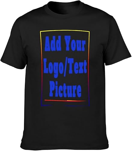 Vista 3 de Custom Personalized Men's Cotton T-Shirts Design Your Own Custom Prints