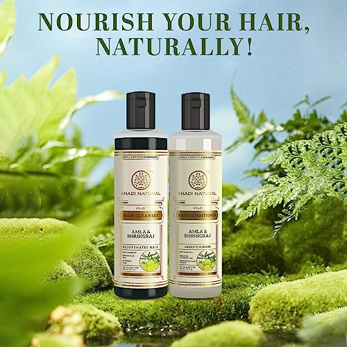 Khadi Natural Amla & Bhringraj Hair Cleanser & Conditioner Combo Pack| Control Dandruff & Hair fall | Reducing Scalp Irritation| 210ml each - Image 2