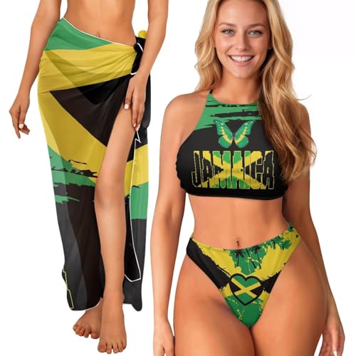 Swimsuit with Cover Up Set High Neck Swimsuits for Women Beach Cover Ups for Women