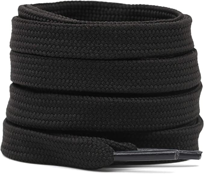 Demoda Flat Shoe Laces For All Types Of Sports Shoes & Casual Sneakers, Fashionable Cotton Athletic & Running Shoe Strings-Pack of 1 pair(110cm, Black) (B0BW9S4DMK) Amazon Price History, Amazon Price Tracker