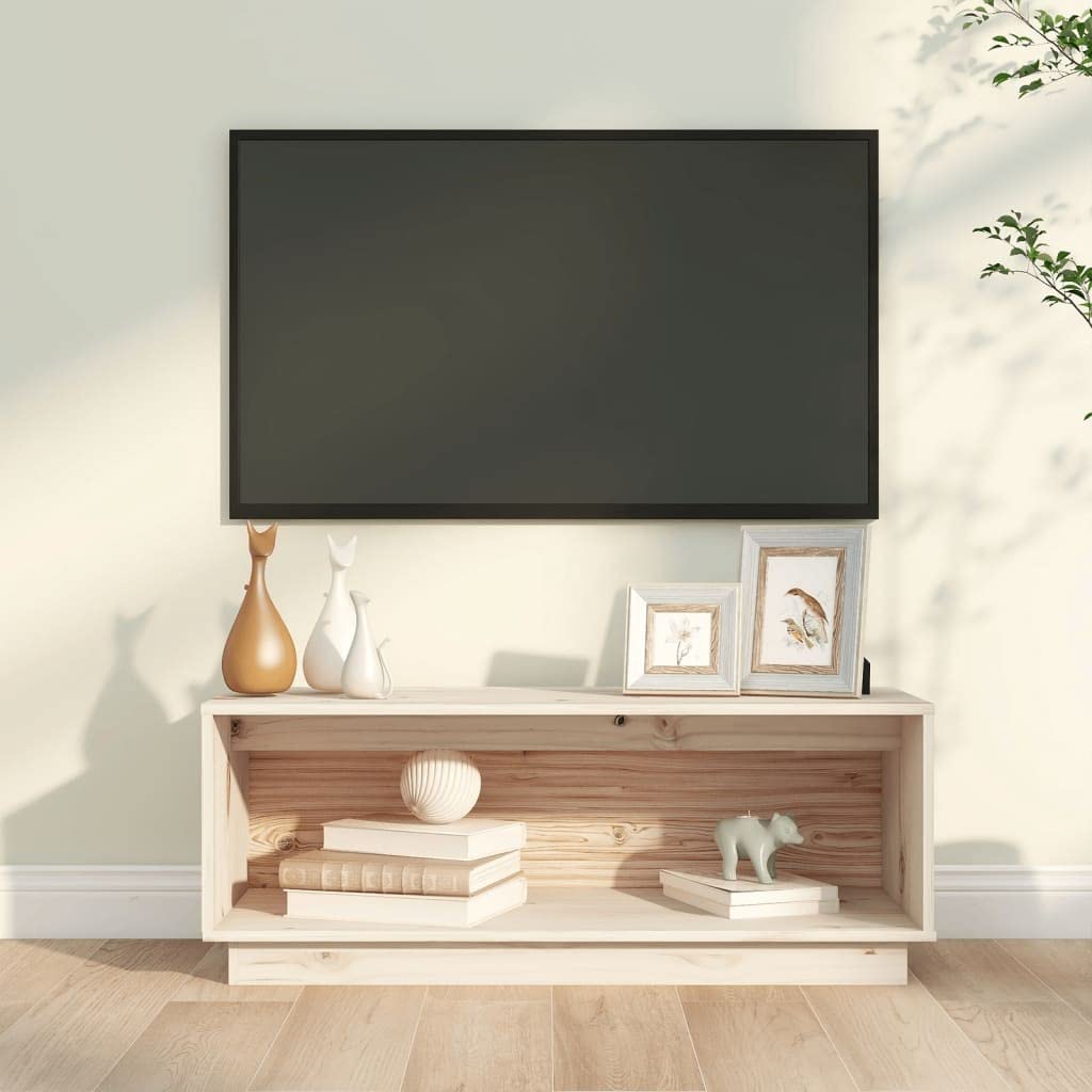 vidaXL Mueble de TV Aparador Armario Estante Soporte Mobiliario Salón Sala de Estar Dormitorio Decoración de Madera Maciza de Pino 90x35x35 cm