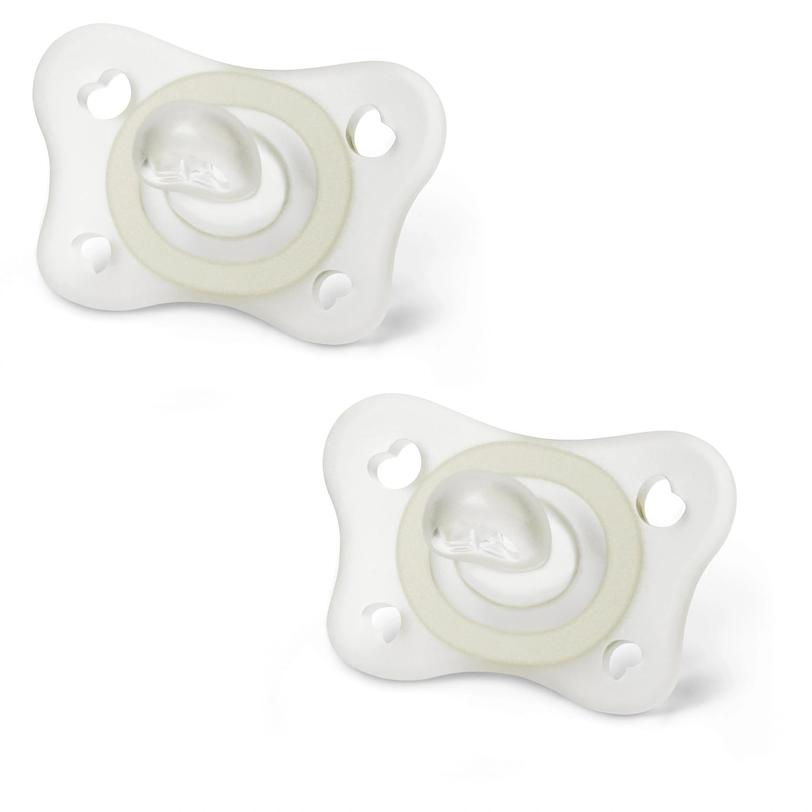 Chicco Weiß Sauger "Physioforma Mini Soft", Leuchtend, 2-6M, 100% Silikon, 2 St.