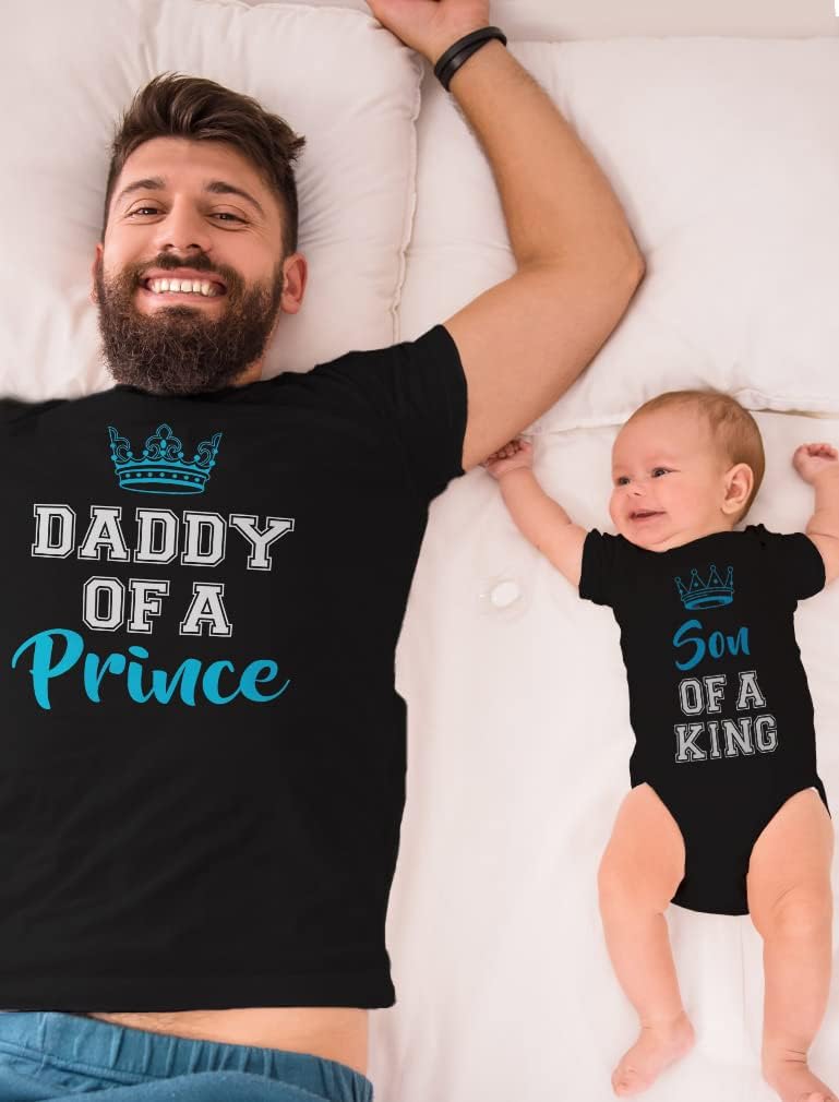 Tstars Daddy of a Prince Son of a King Matching Dad and Baby Shirts - Fathers Day Outfit Gift for Newborn & Dads - Image 3