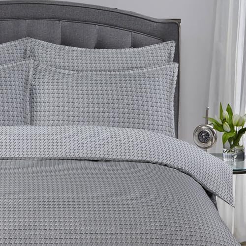 Majestic Giftware Madison Linen 8-Piece 48" Full Size Duvet Bedding Set (BL102-48F-2) | Cambridge - Gray 300 Thread Count Cotton Sateen | 2 Fitted Sheets, 2 Duvets, 4 Pillowcases |Soft & Luxurious